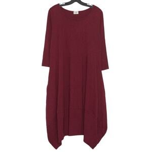 Cotton Lani Dress 3/4 Sleeve Asymmetrical Academia Cottage Witchy Oversize Small